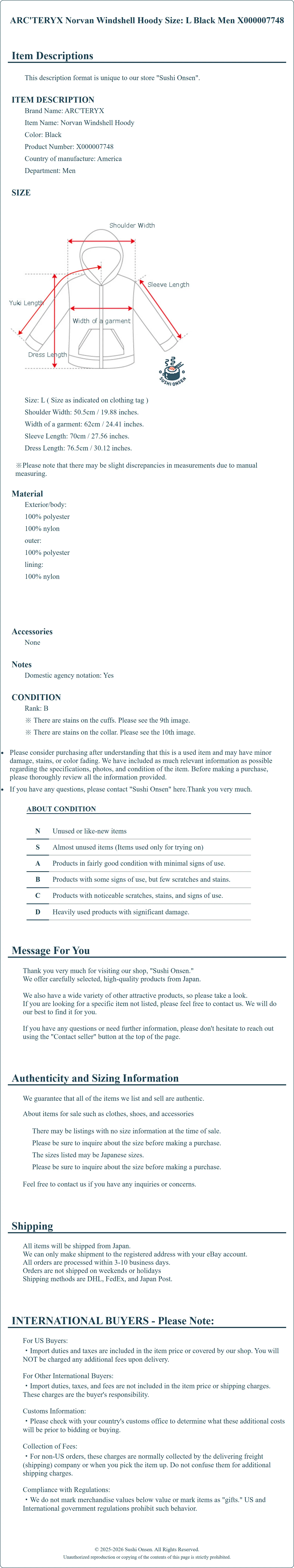 Product Details for Sushi Onsen