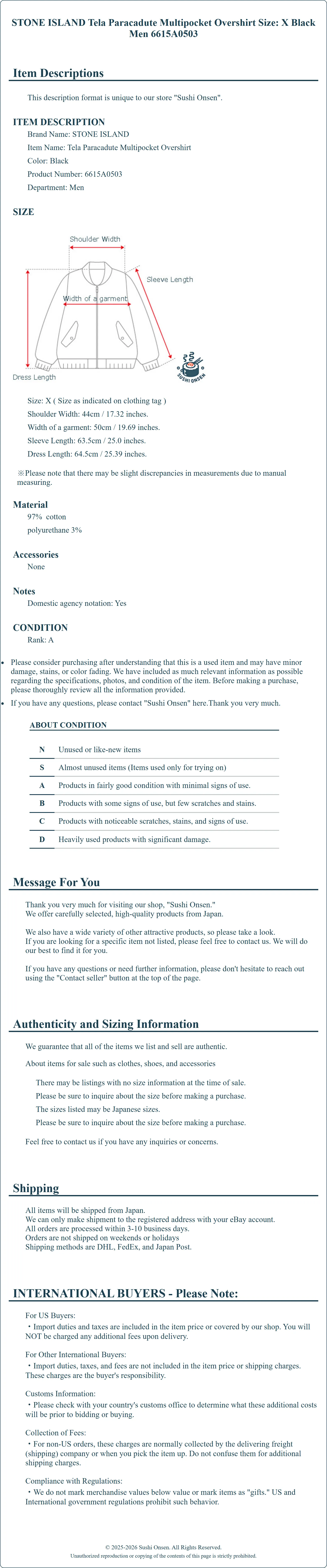 Product Details for Sushi Onsen