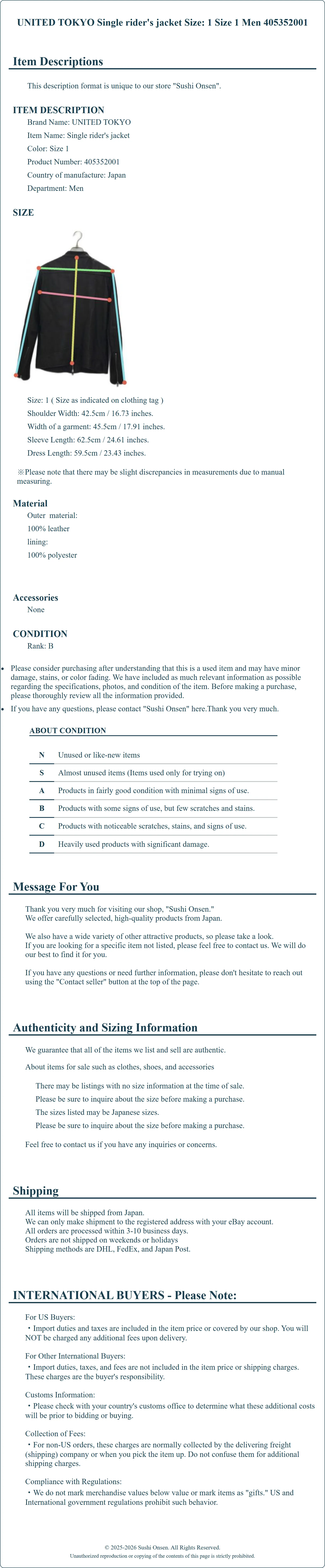 Product Details for Sushi Onsen