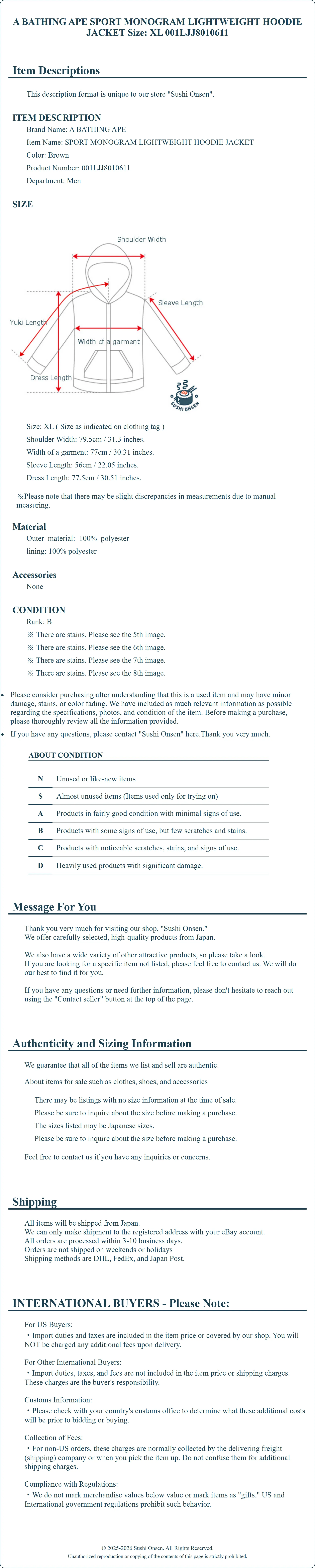 Product Details for Sushi Onsen