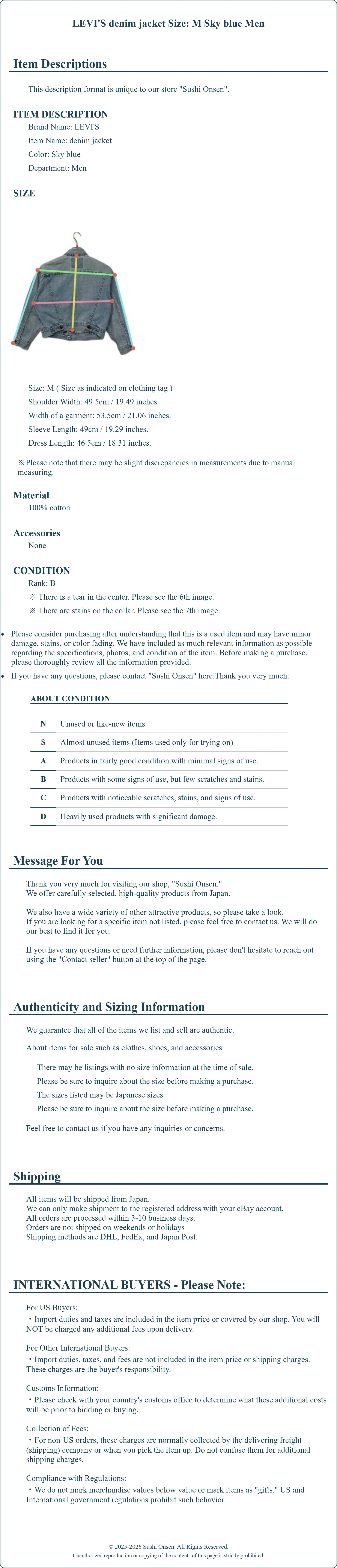 Product Details for Sushi Onsen