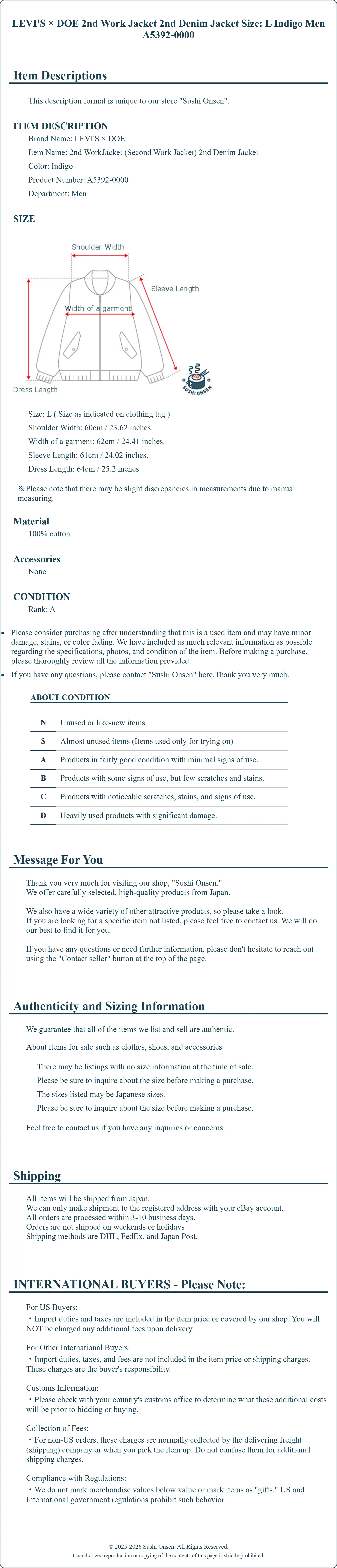 Product Details for Sushi Onsen