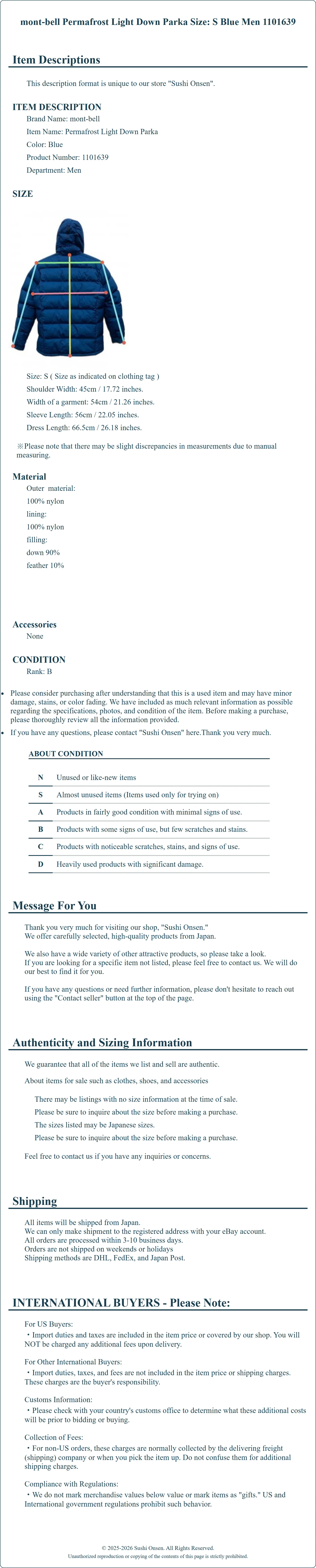 Product Details for Sushi Onsen