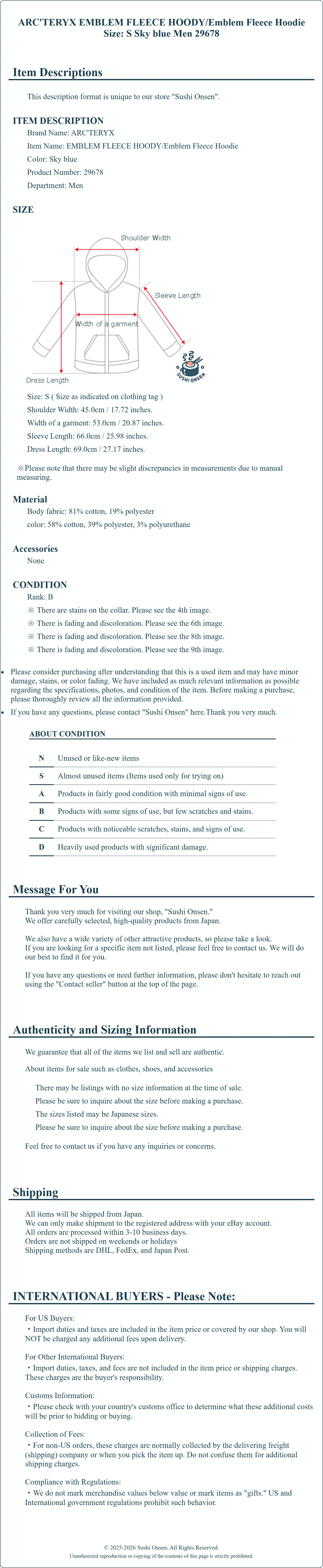 Product Details for Sushi Onsen