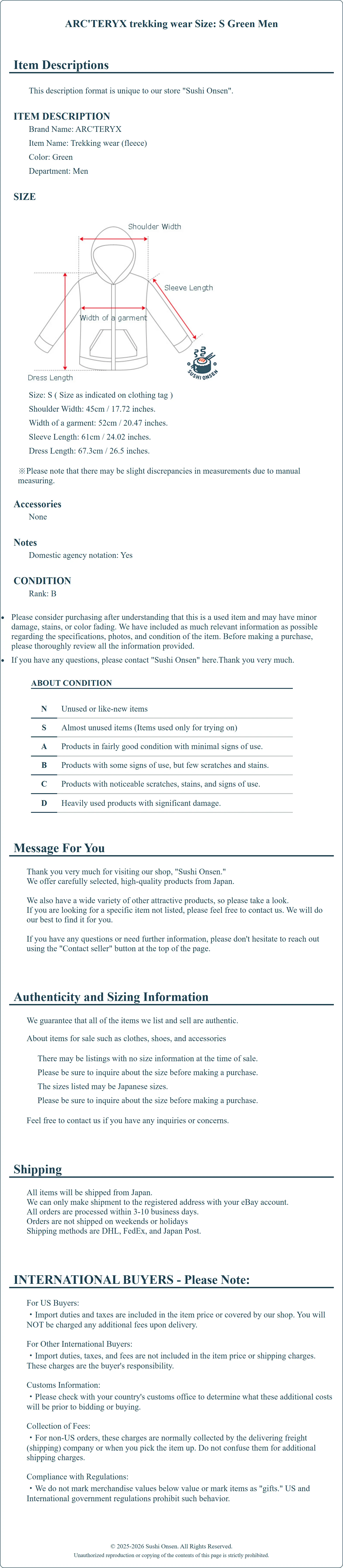 Product Details for Sushi Onsen