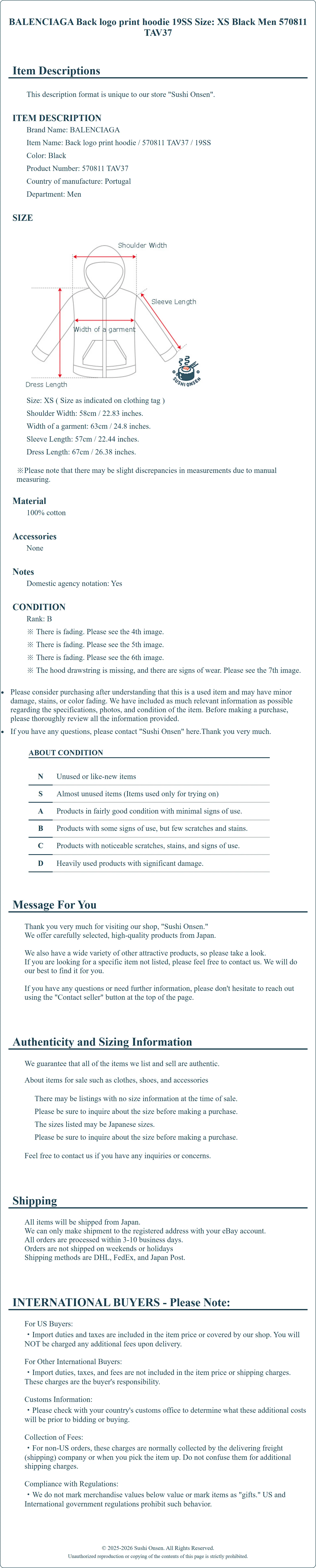 Product Details for Sushi Onsen