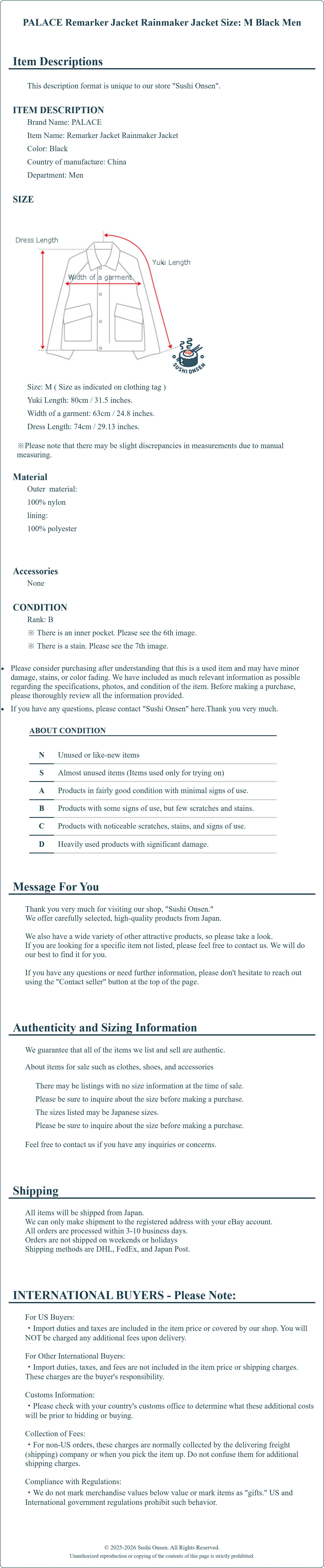 Product Details for Sushi Onsen