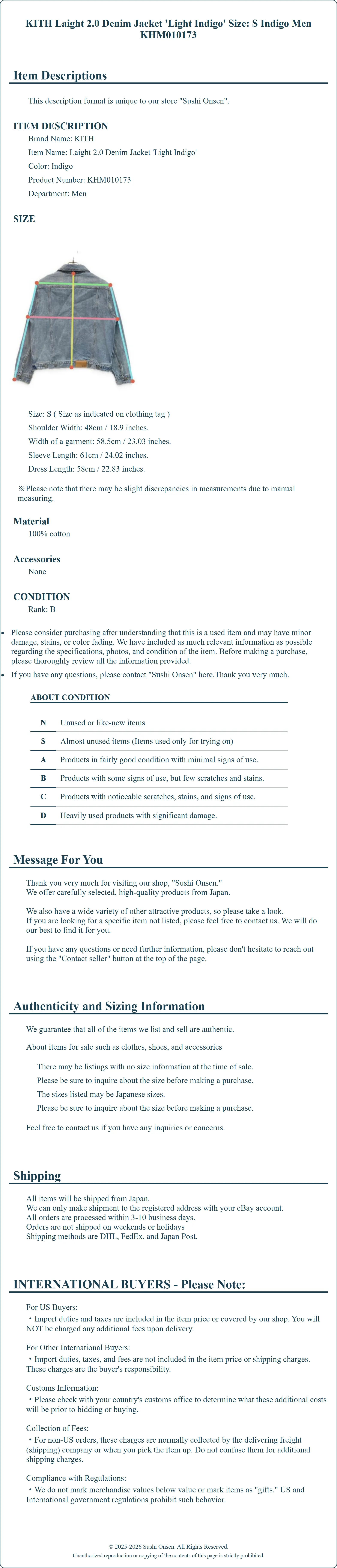 Product Details for Sushi Onsen