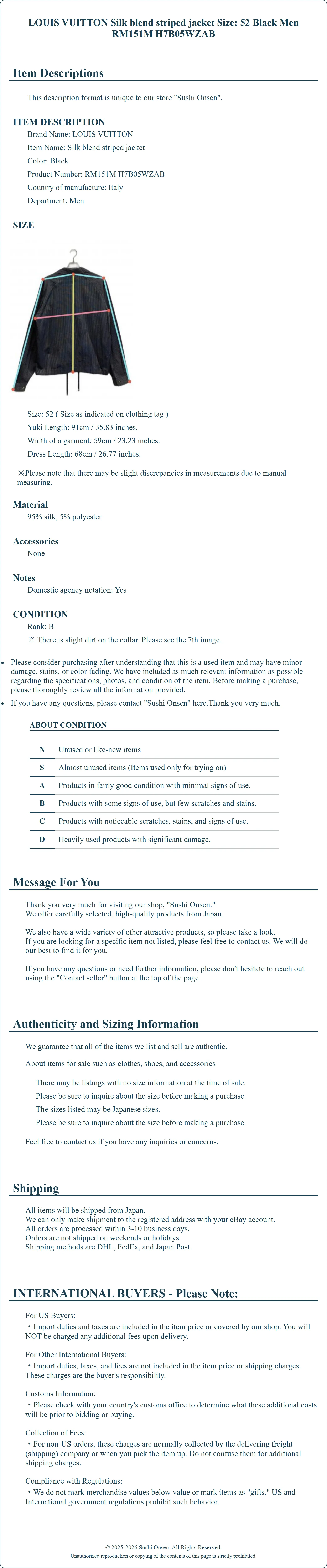 Product Details for Sushi Onsen