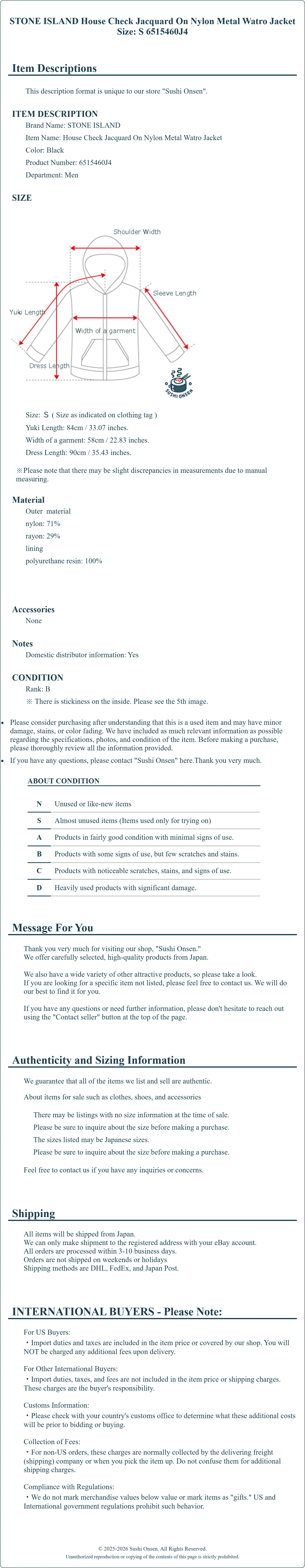 Product Details for Sushi Onsen