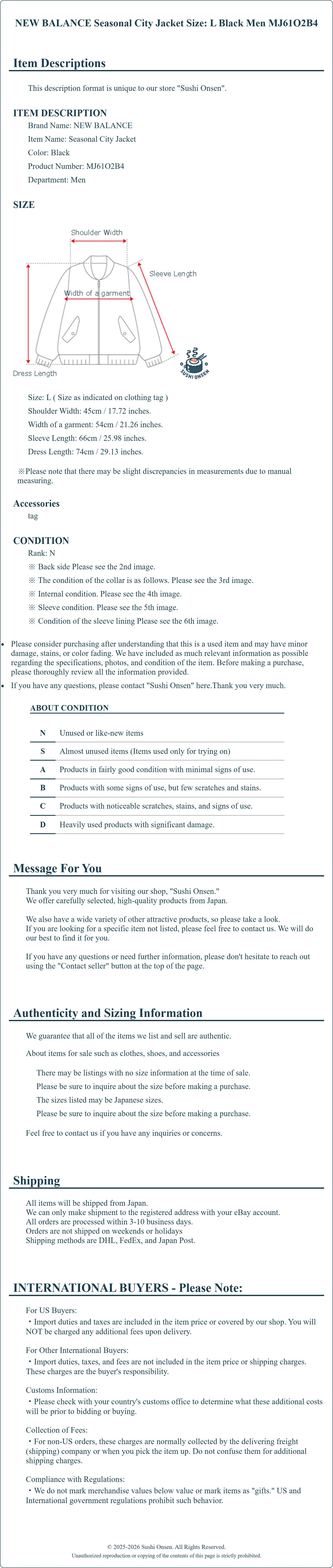 Product Details for Sushi Onsen