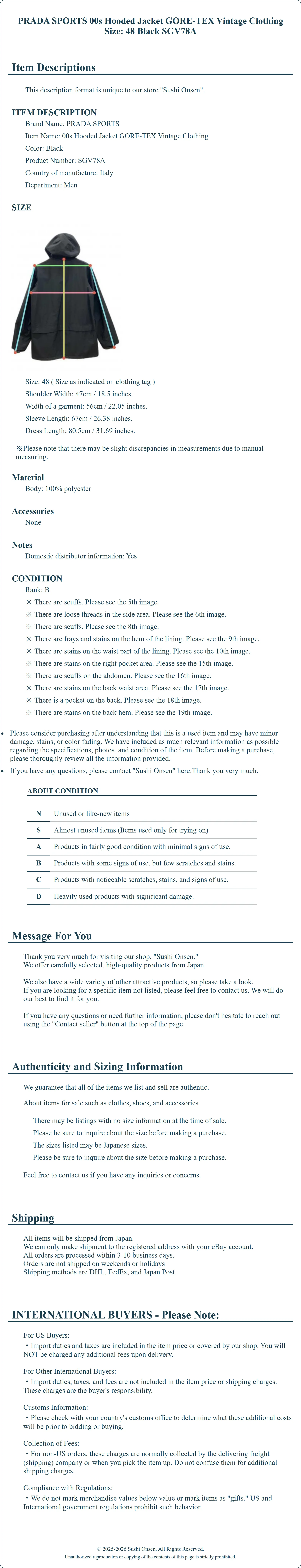 Product Details for Sushi Onsen