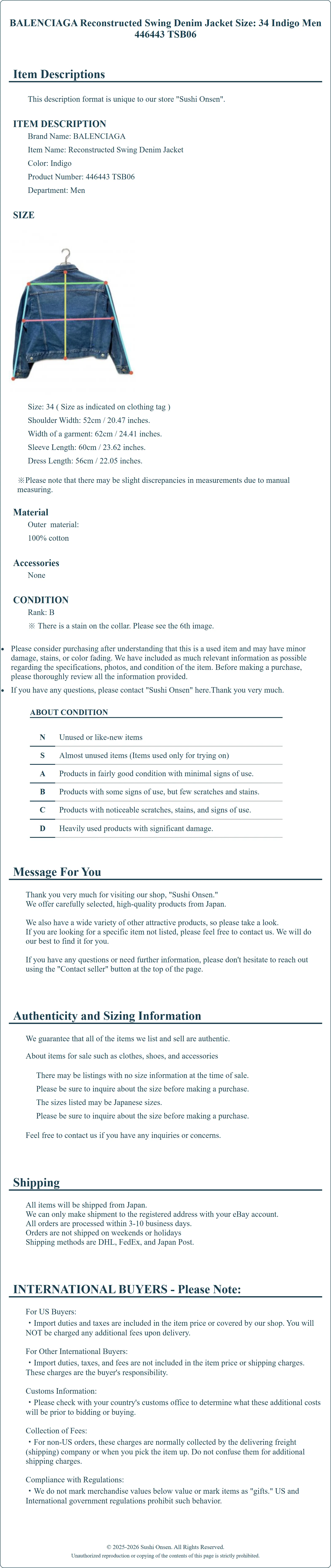Product Details for Sushi Onsen