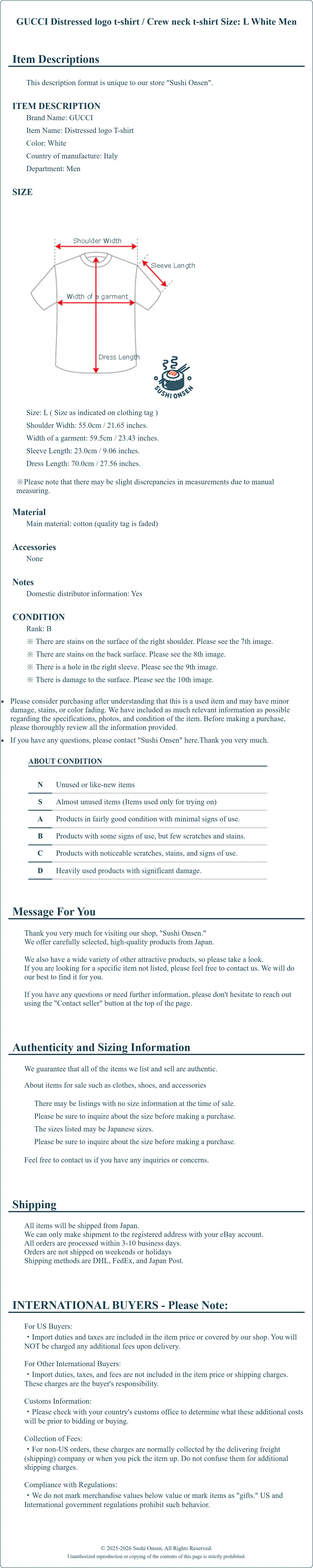 Product Details for Sushi Onsen