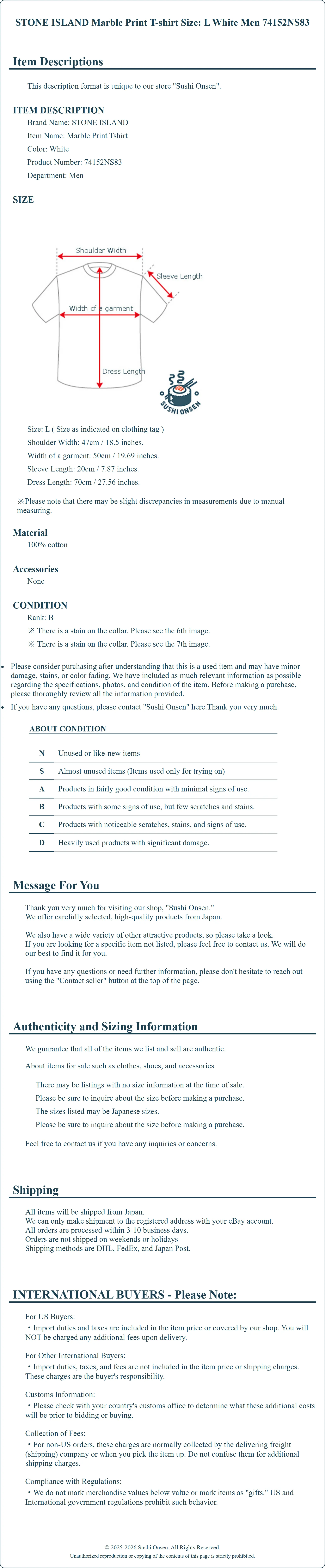 Product Details for Sushi Onsen