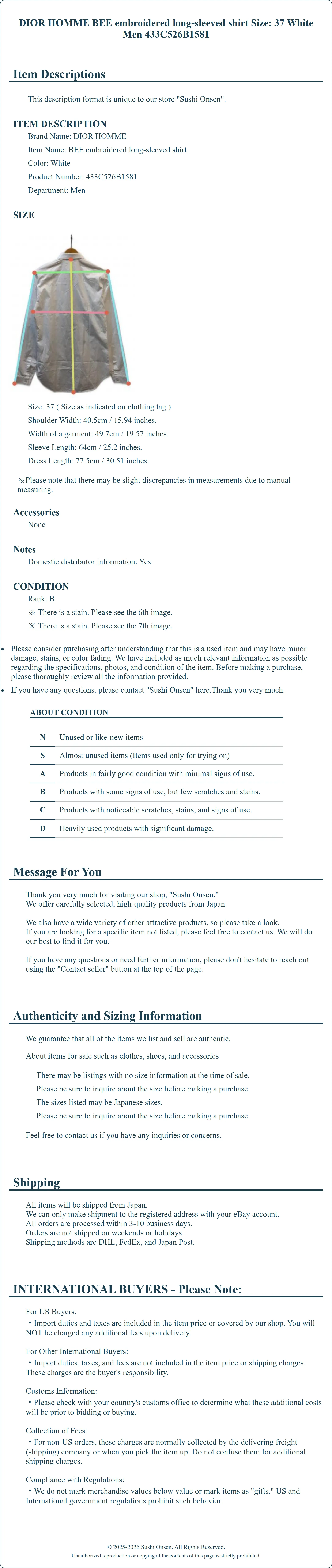 Product Details for Sushi Onsen