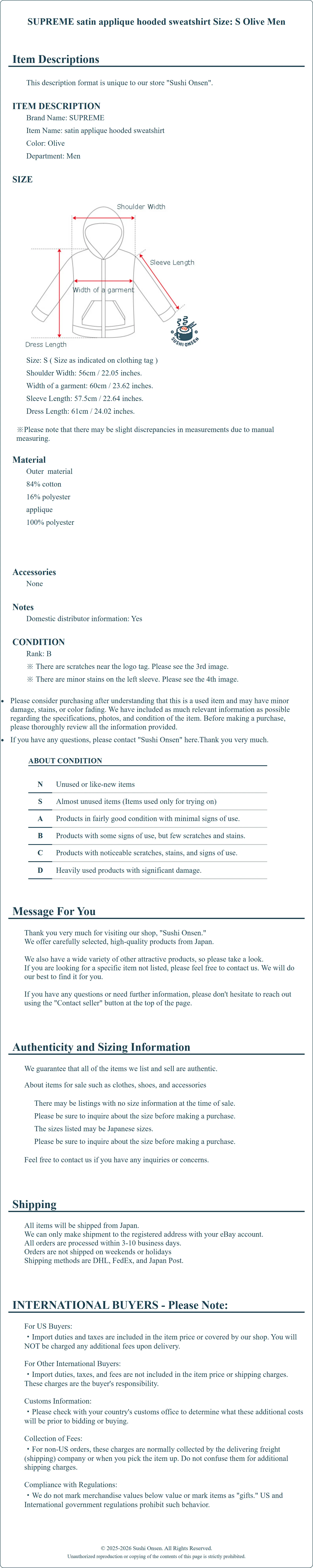 Product Details for Sushi Onsen