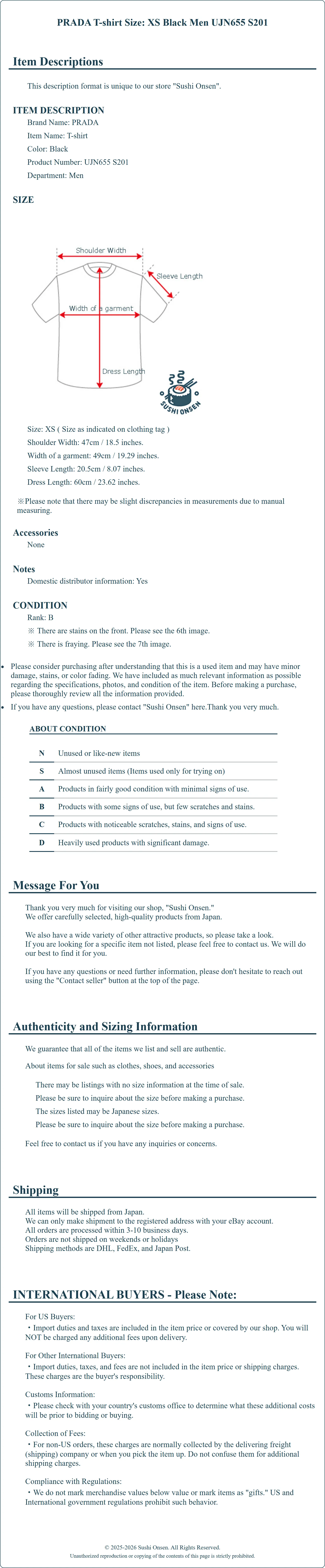 Product Details for Sushi Onsen