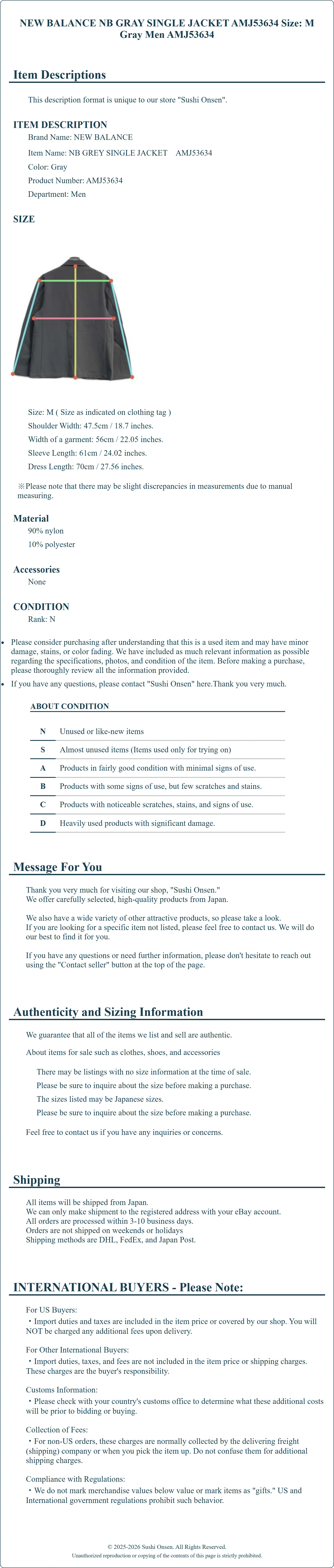 Product Details for Sushi Onsen