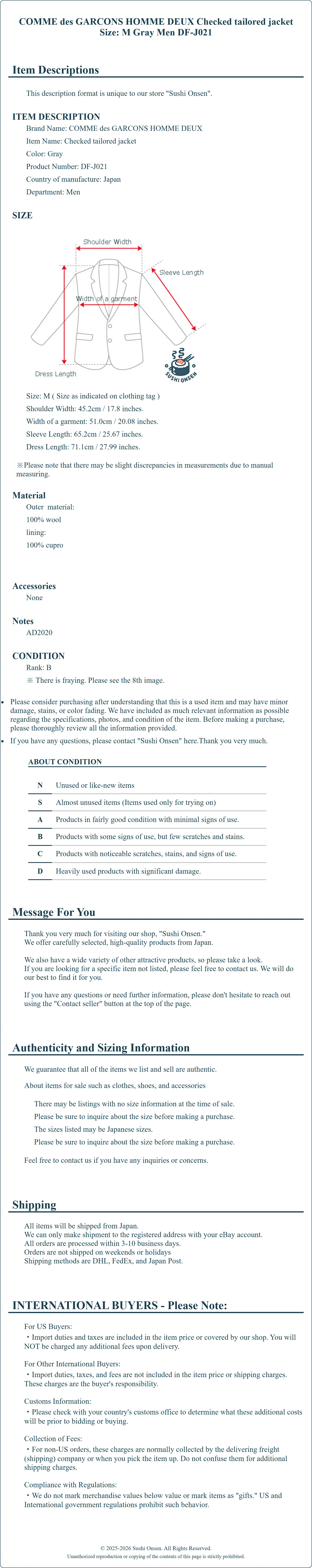 Product Details for Sushi Onsen