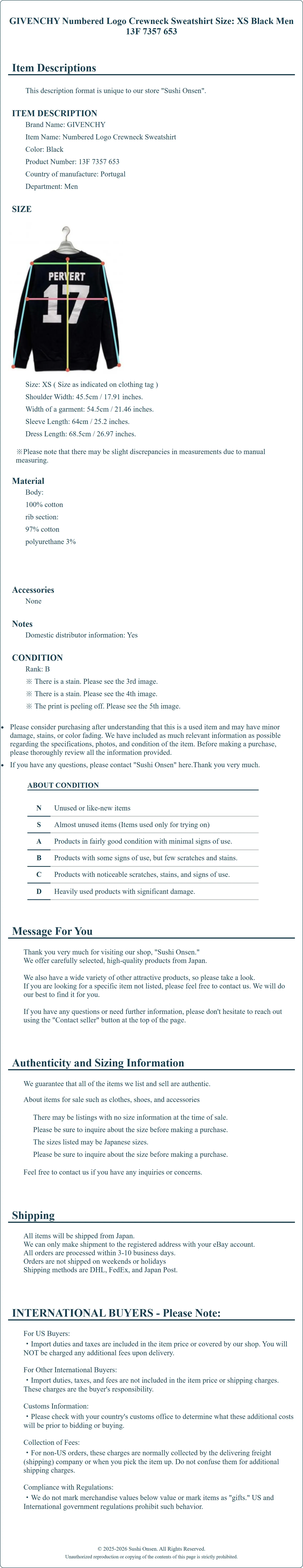 Product Details for Sushi Onsen