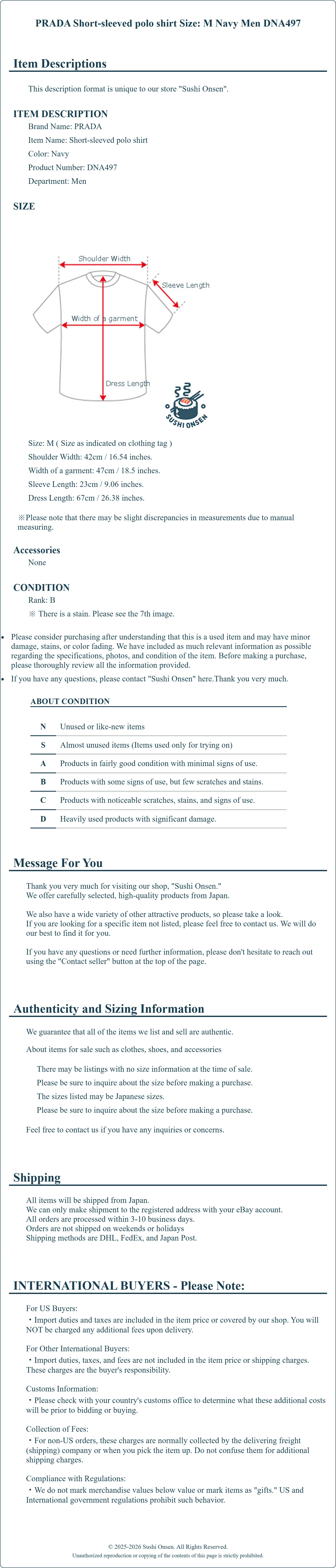 Product Details for Sushi Onsen