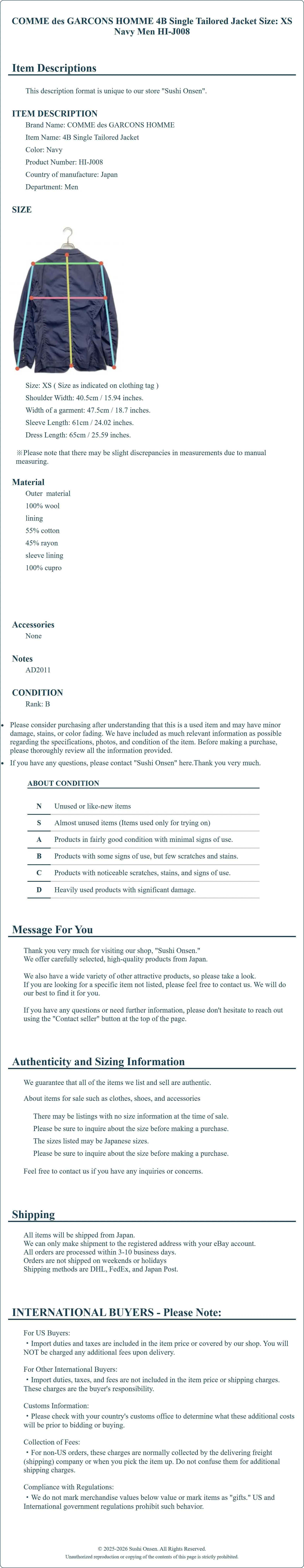 Product Details for Sushi Onsen