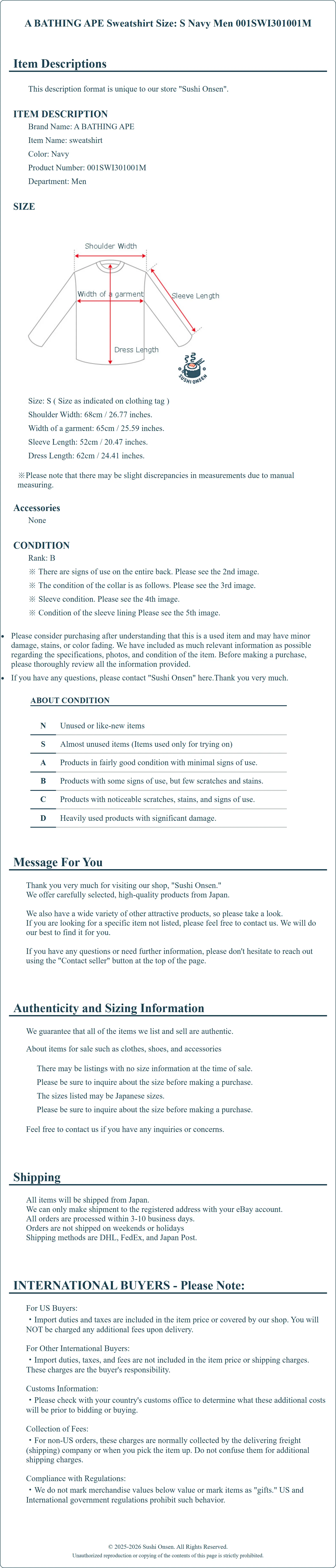 Product Details for Sushi Onsen