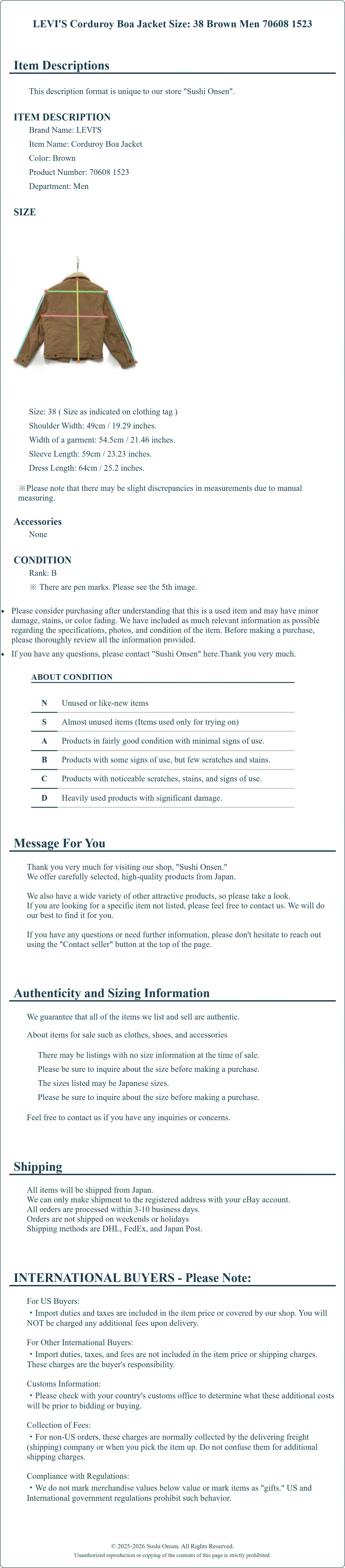 Product Details for Sushi Onsen