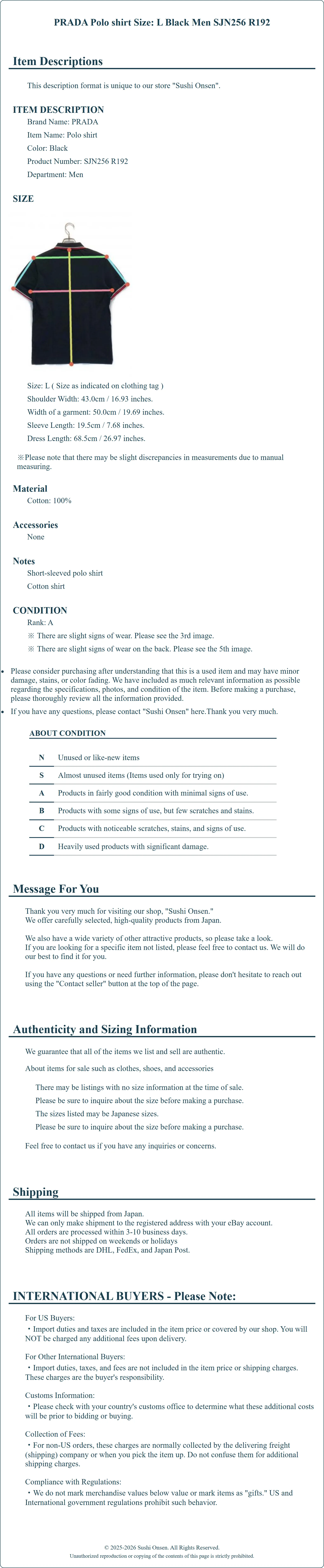 Product Details for Sushi Onsen