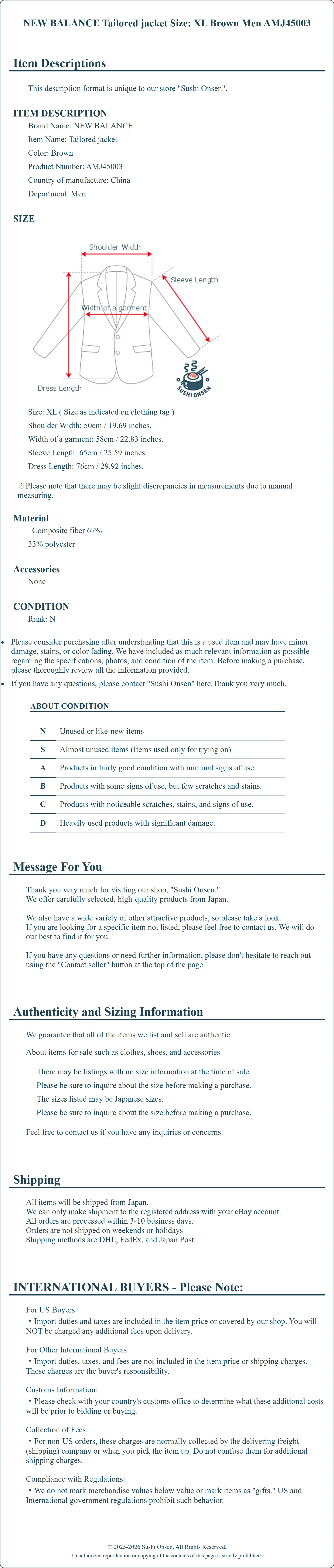 Product Details for Sushi Onsen