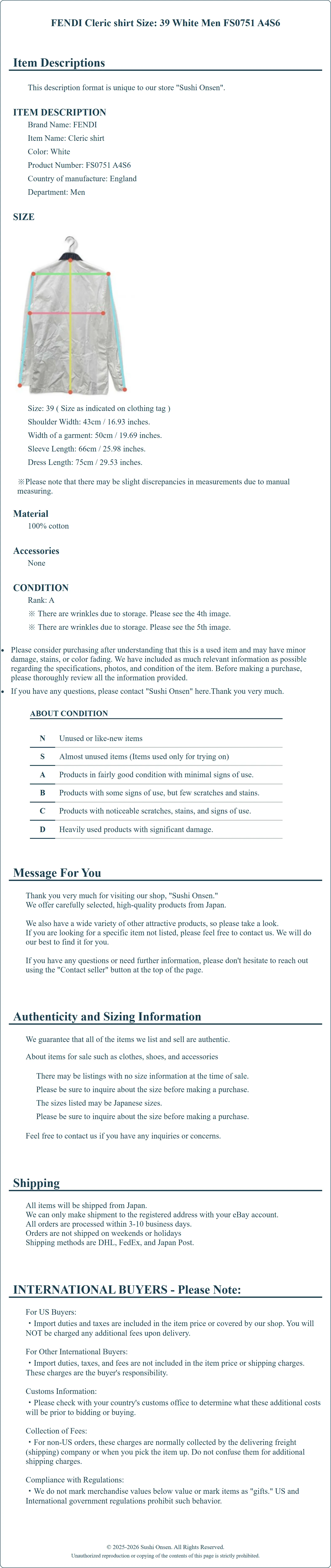 Product Details for Sushi Onsen