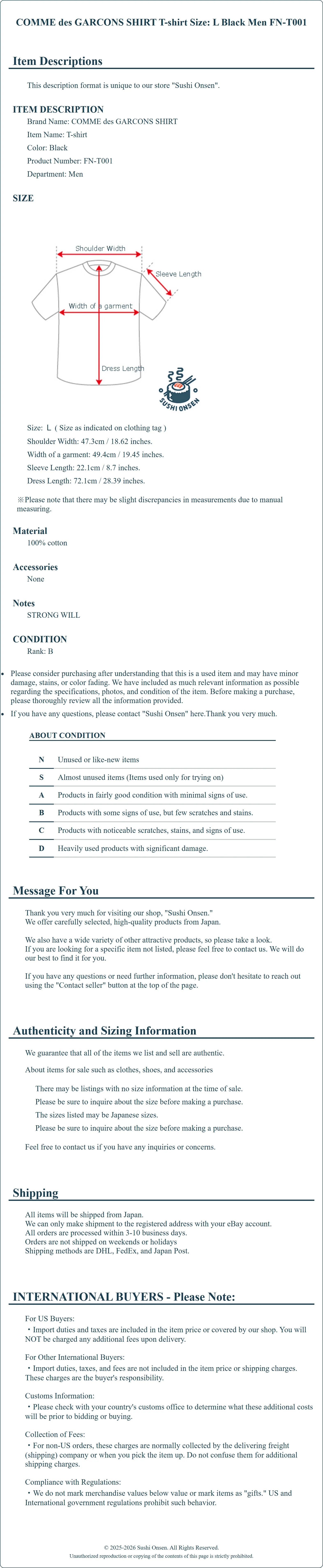 Product Details for Sushi Onsen