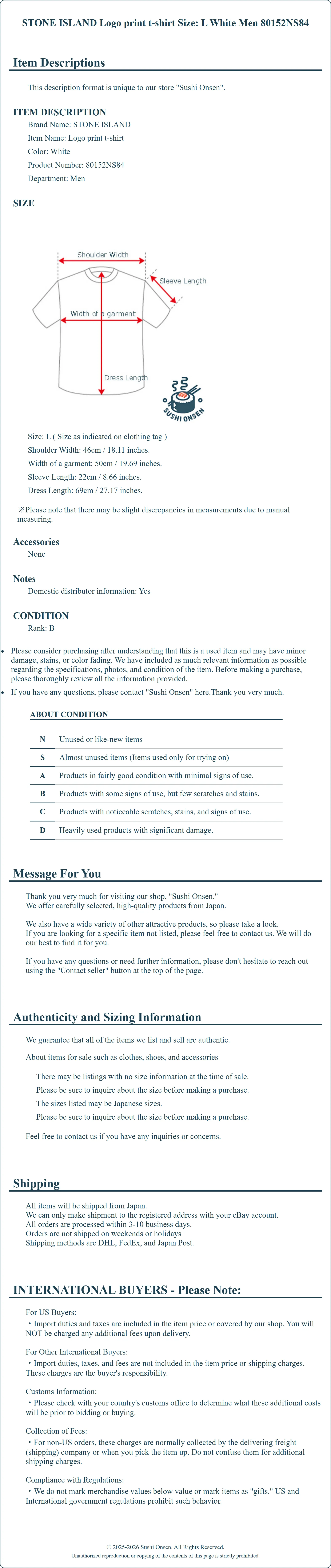 Product Details for Sushi Onsen