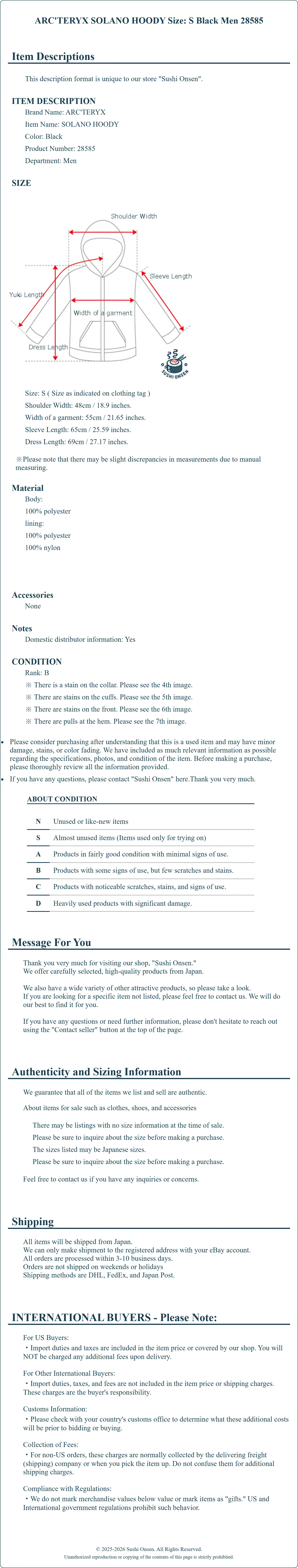 Product Details for Sushi Onsen