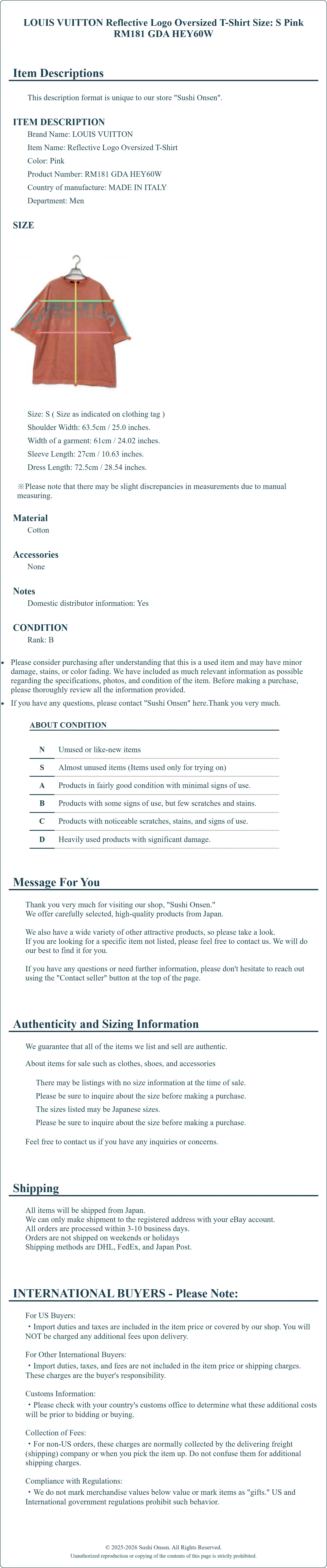 Product Details for Sushi Onsen