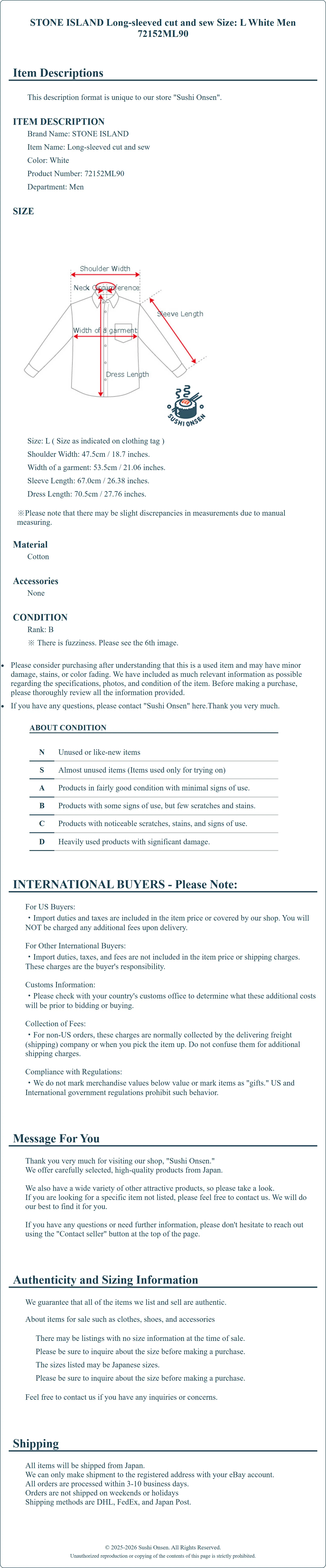 Product Details for Sushi Onsen