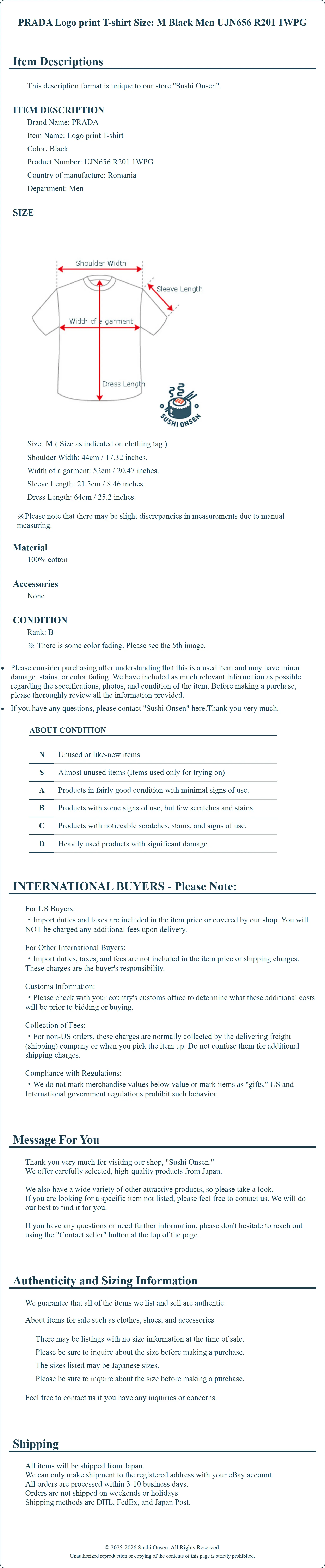 Product Details for Sushi Onsen