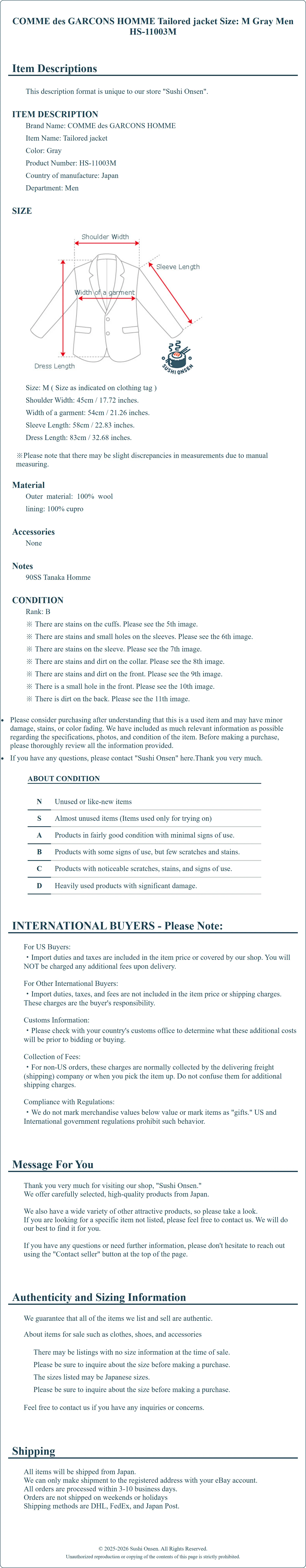 Product Details for Sushi Onsen