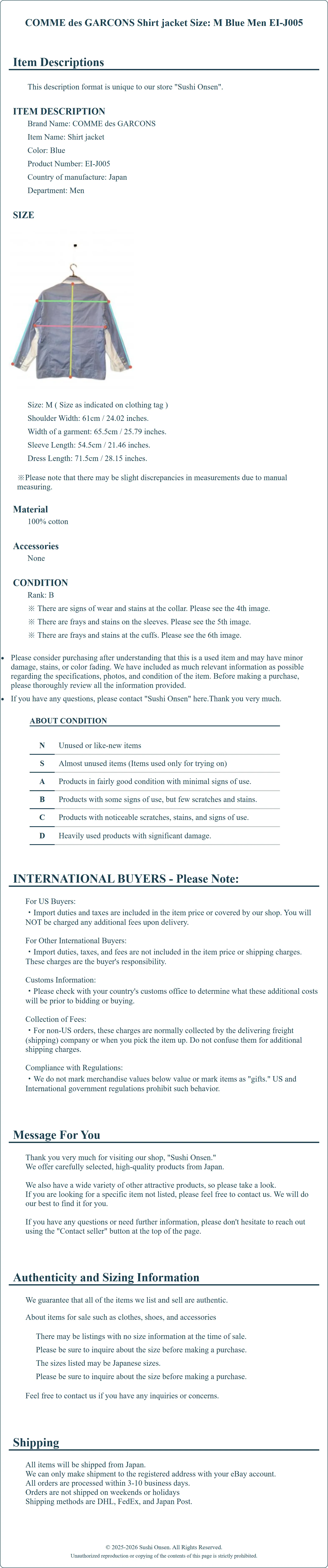 Product Details for Sushi Onsen