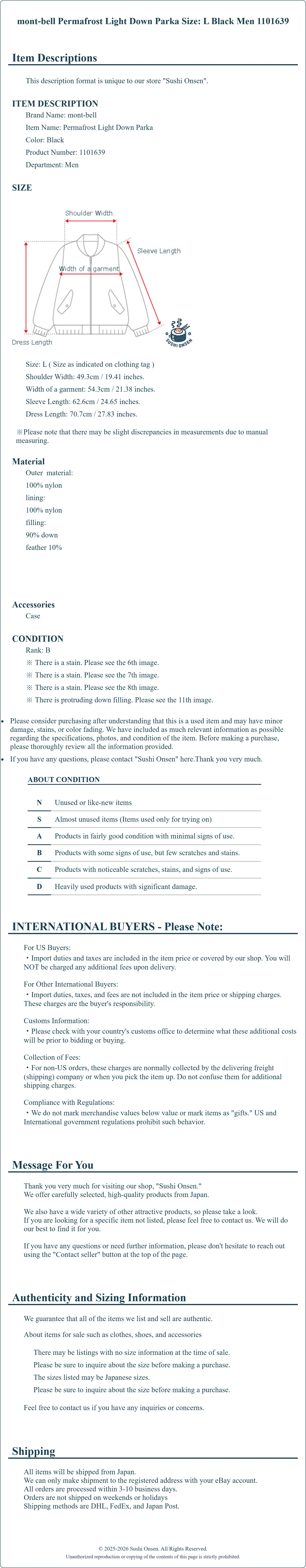 Product Details for Sushi Onsen