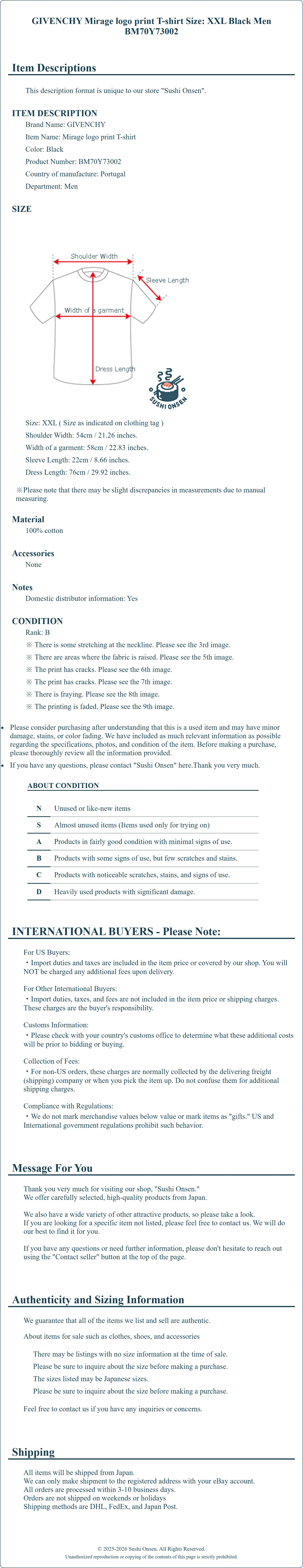 Product Details for Sushi Onsen