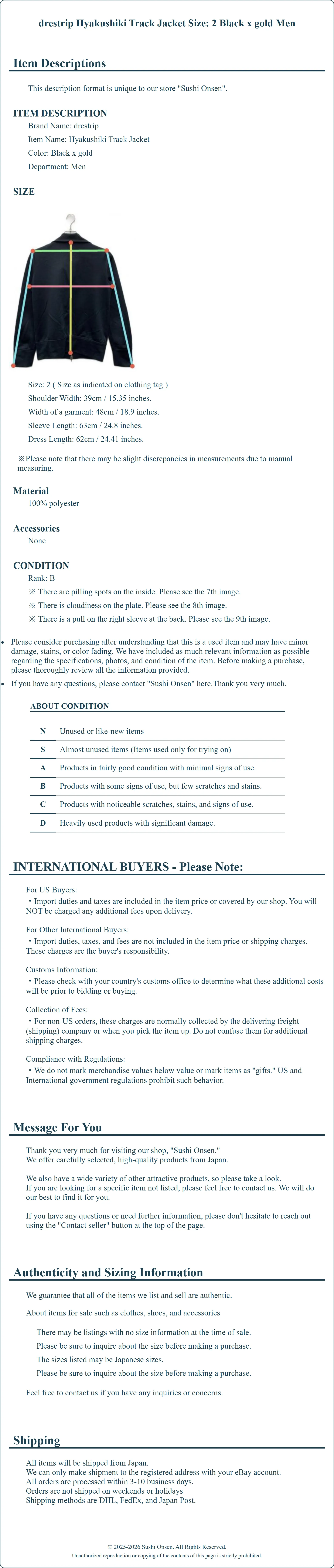 Product Details for Sushi Onsen
