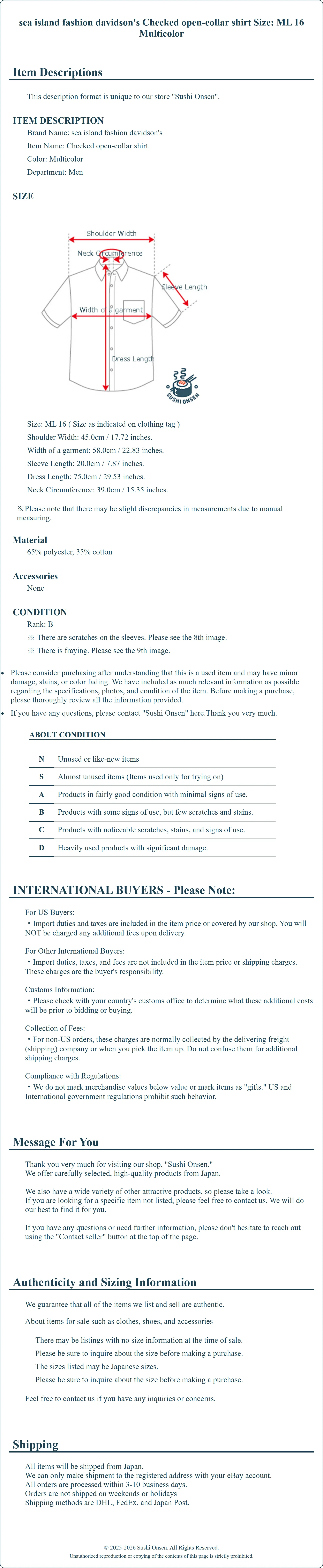 Product Details for Sushi Onsen